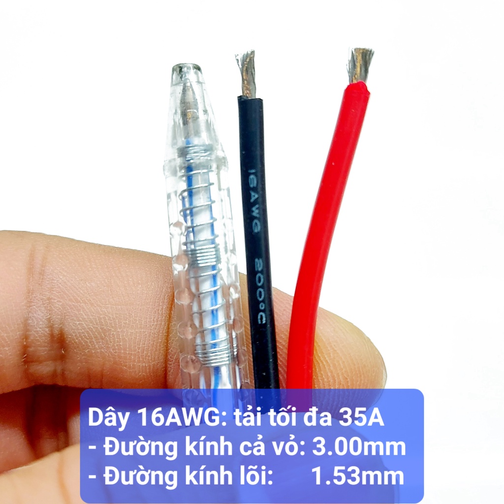 - Dây điện Silicone 16AWG  vỏ chống cháy chịu nhiệt siêu dẻo siêu mềm tải max 10A cho NLMT RC Drone Quad