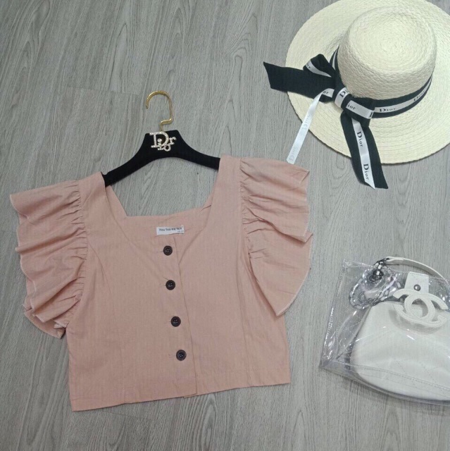 Áo croptop tay cánh tiên | BigBuy360 - bigbuy360.vn