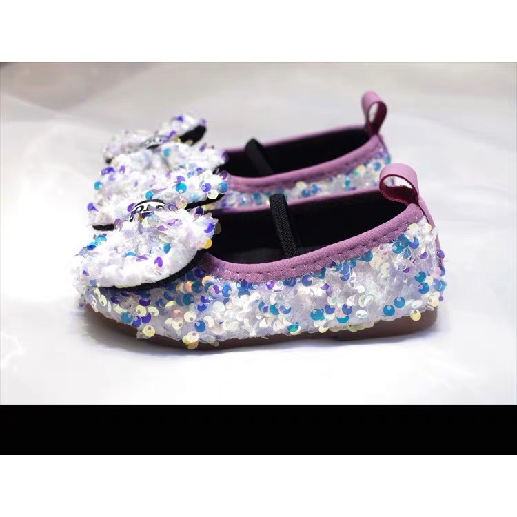 Giày Búp Bê Đế Mềm Đính Nơ Kim Sa Lấp Lánh Thời Trang Mùa Xuân | BigBuy360 - bigbuy360.vn