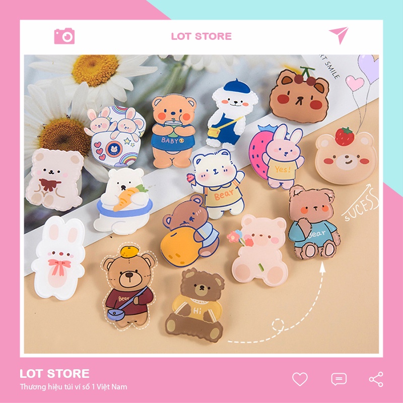 Sticker phụ kiện pin cài áo trang trí túi xách bale cute LOT STORE ST900