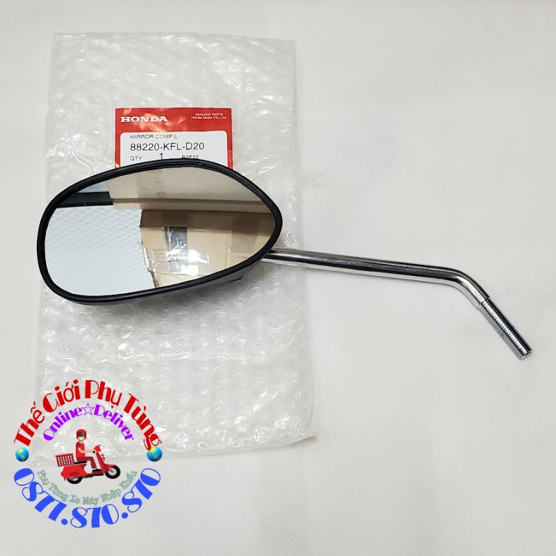 Kính hậu - Kiếng hậu Wave thái gọng xi, đen zin Thái Lan - 88220-KBA-930 /88210-KBA-930 /88220-KFL-D20 /88210-KFL-D20