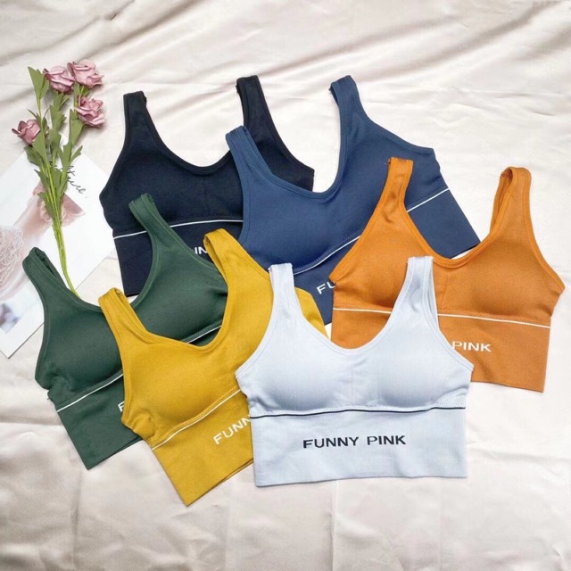 ÁO BRA TẬP GYM YOGA FUNNY PINK MỚI