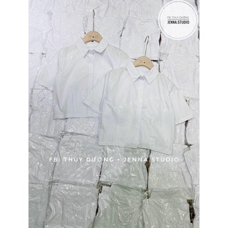 Áo sơ mi croptop trắng