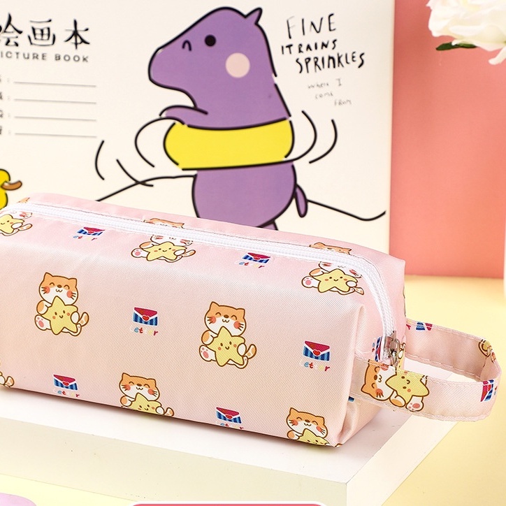 Túi Đựng Bút Đa Năng Sức Chứa Lớn Họa Tiết Hoạt Hình Phong Cách Nhật Bản Ốp