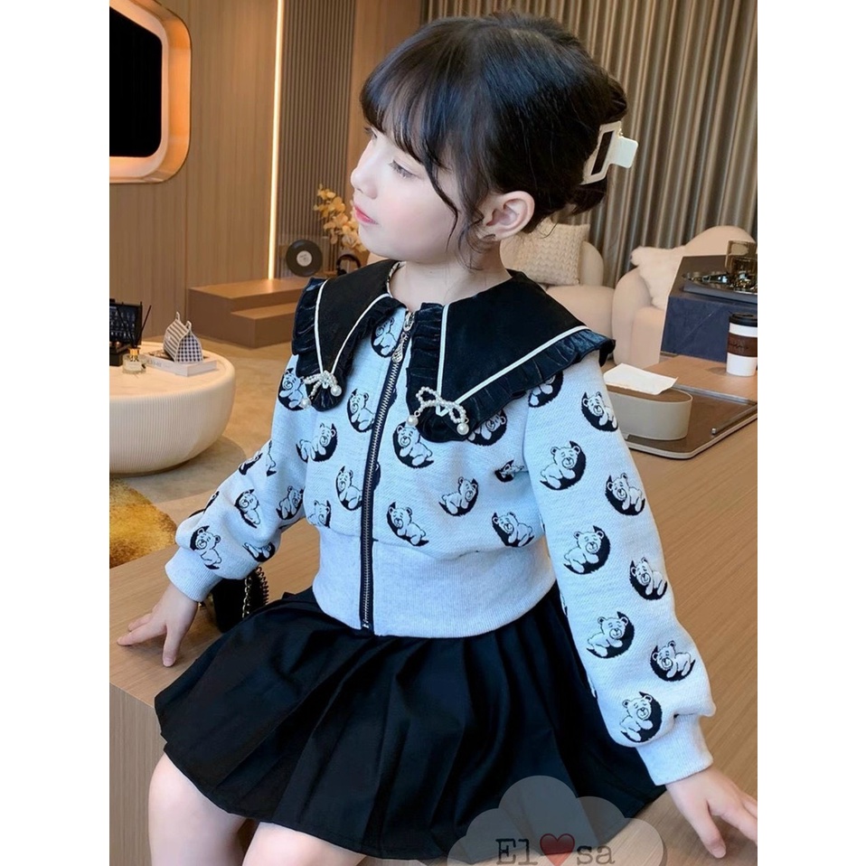 quần áo bé gái --    SET GẤU MẶT TRĂNG BÁNH BÈO   annakids