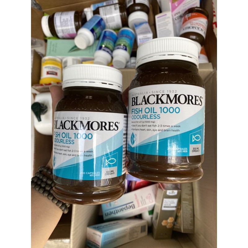 BLACKMORES FISH OIL 1000mg ODOURLESS LỌ 200 VIÊN CHÍNH HÃNG