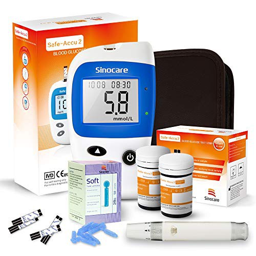 Máy đo đường huyết kỹ thuật số cao cấp Sinocare Safe-Accu2 + Que thử + Kim chích máu