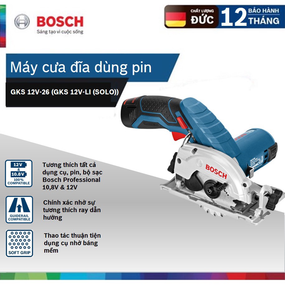 Máy cưa đĩa dùng pin Bosch GKS 12V-LI (solo)