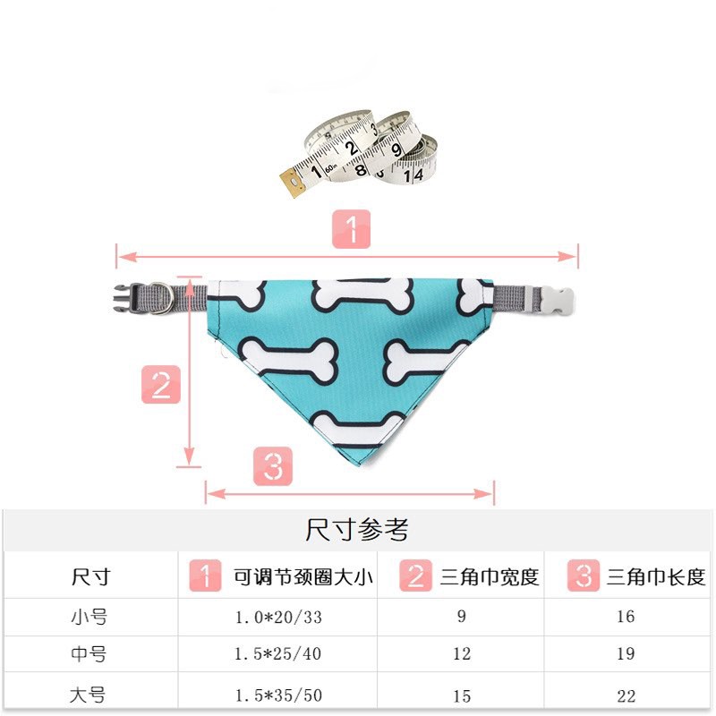 Vòng cổ kèm yếm cho thú cưng hình tam giác - Khăn quàng cổ cho chó mèo dễ thương, có thể điều chỉnh vòng cổ