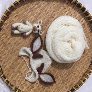 Combo nón và khăn quấn  newborn