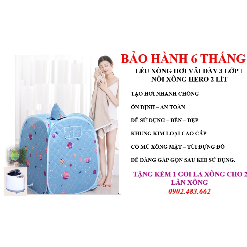 Set lều xông dày chui đầu cao cấp + nồi xông hơi 2.6l, tặng kèm ổ chuyển đổi 3 chấu. Bảo hành 6 tháng.