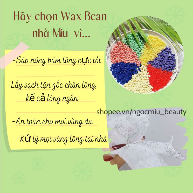 Sáp wax Bean cao cấp 100g , chất sáp dẻo, lấy sạch chân lông nách, tay, chân, ria mép