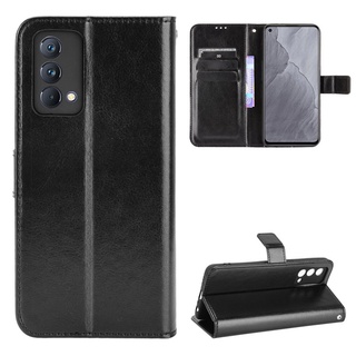 Sang Trọng Bao Da Điện Thoại pu Nắp Gập Tích Hợp Ví Kèm Ngăn Đựng Thẻ Cho realme gt master Ốp