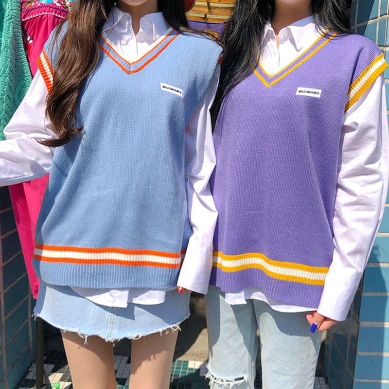 Áo len gile ulzzang unisex AH039, mẫu áo gile hàn quốc dáng dài rộng năng động trẻ trung, dễ kết hợp