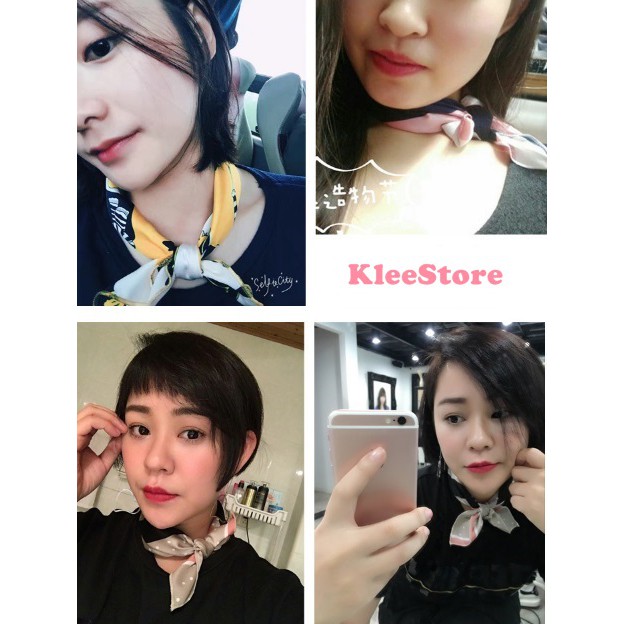 KHĂN LỤA VUÔNG SATIN KẺ 50x50 cm