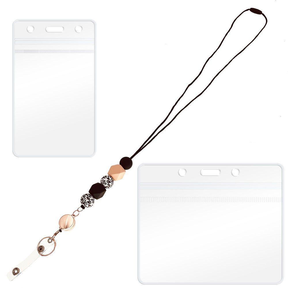 Dây Kẹp Giữ Thẻ ID / Huy Hiệu Bằng Silicon Có Thể Thu Gọn Tiện Dụng Giá Đỡ