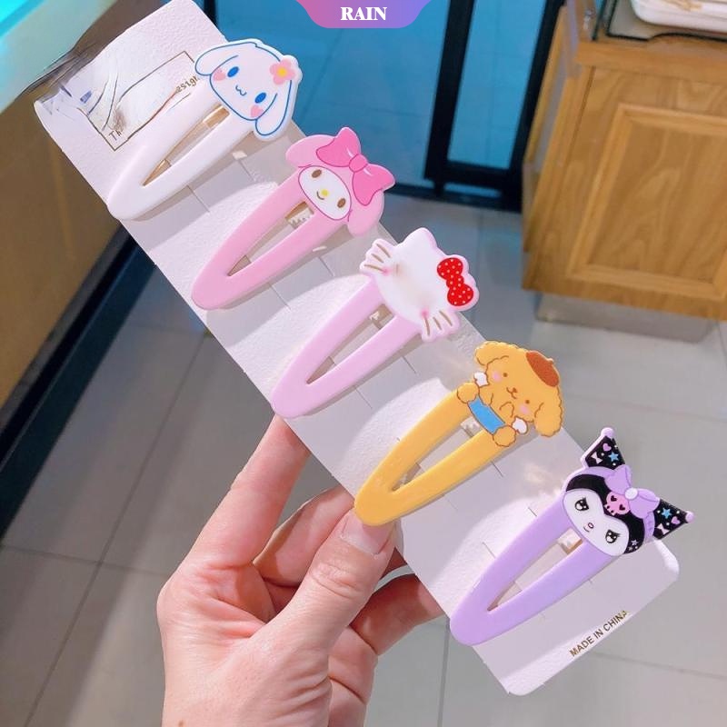 SANRIO Set 5 Phụ Kiện Tóc Kiểu Dáng Hoạt Hình Xinh Xắn
