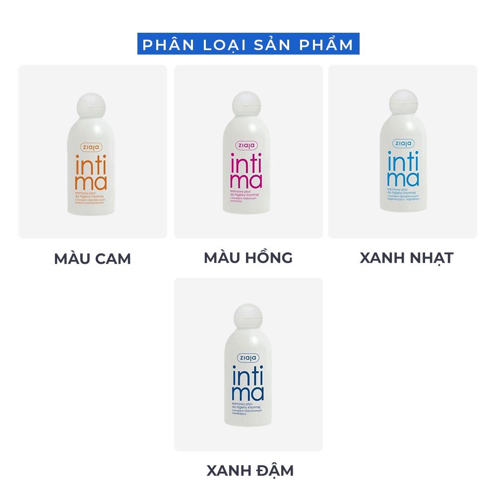 Dung dịch vệ sinh phụ nữ Intima ZIAJA Ba Lan Vệ Sinh Vùng Kín - Ngăn Ngừa Nhiễm Khuẩn, Khí Hư Chai 200ml