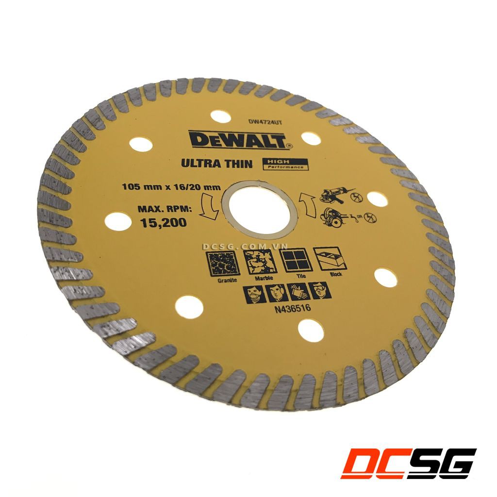 Đĩa cắt gạch Ultra Thin 105X16/20X7mm DEWALT  DW4724UT-B1