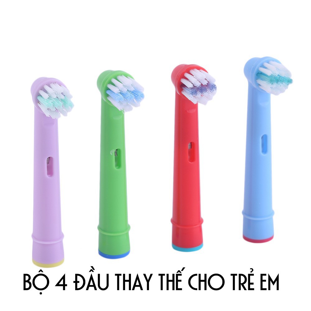 Combo 4 đầu bàn chải đánh răng điện Oral B size cho trẻ em