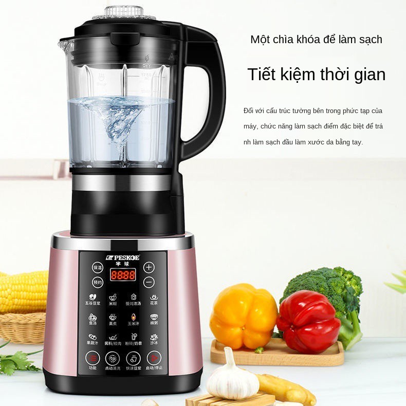 Máy phá tường bán cầu hâm nóng gia đình làm sữa đậu nành không xỉ tự động nấu ép trái cây ngũ cốc gạo thực phẩ