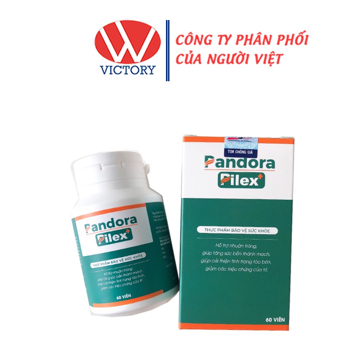 Viên Uống Pandora Pilex + (Hộp 60 Viên) - Giúp Giảm Táo Bón Và Triệu Chứng Của Trĩ - Victory Pharmacy
