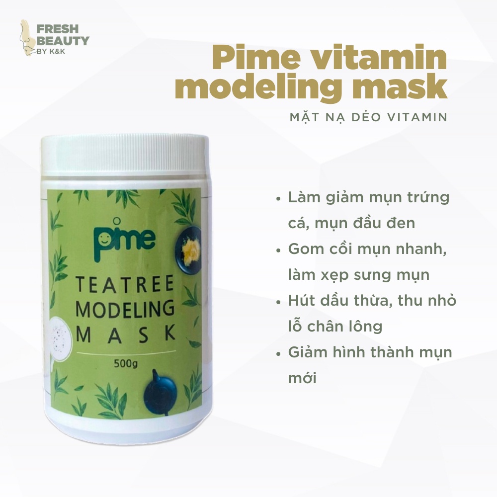 Mặt nạ dẻo trà xanh hỗ trợ giảm mụn, thâm, kiềm dầu, se chân lông, làm sáng da Pime Tea Tree Modeling Mask