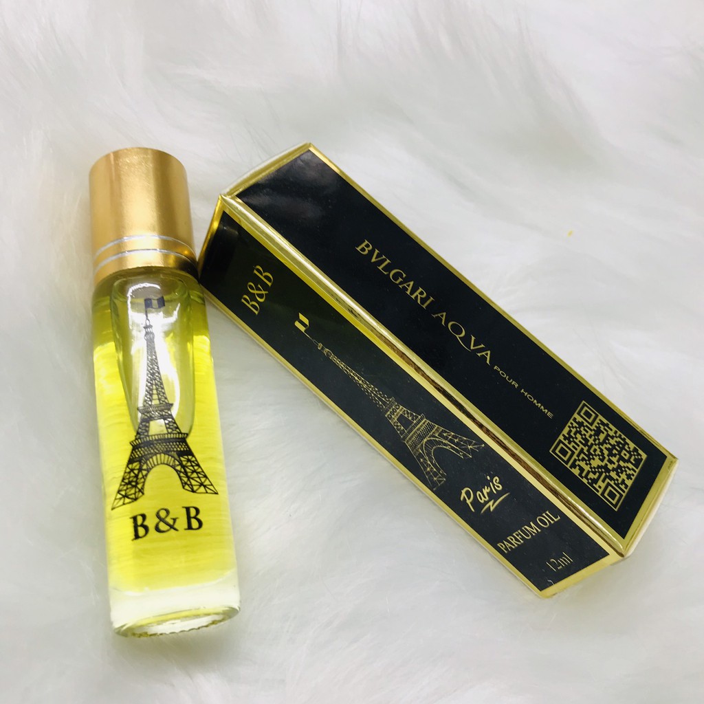 [Lưu hương 16 tiếng] Tinh dầu nước hoa nam nữ mini Pháp B&amp;B dạng lăn 12ml (không cồn)