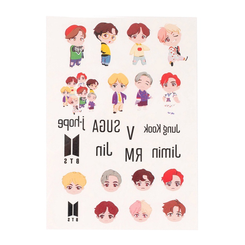 Hình Dán Trang Trí In Hình Các Thành Viên Nhóm Nhạc BTS Dễ Thương