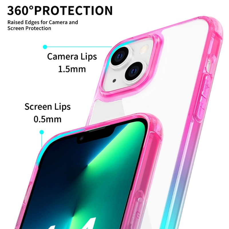 Ốp Điện Thoại Trong Suốt Màu Gradient Chống Dấu Vân Tay Cho Iphone 14 14 Max 14 Pro 14 Pro Max