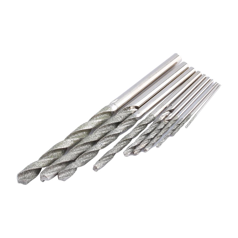 Bộ 10 mũi khoan chuyên dụng cho kính/đá cuội/mã não/ngọc bích/đá quý/kim loại kích cỡ 0.8-4mm
