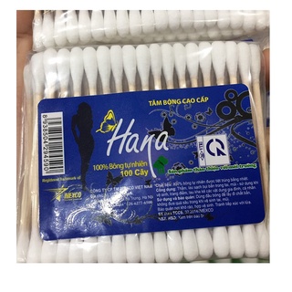 Tăm Bông Thân Gỗ Cao Cấp Haya Bịch 100 Cây