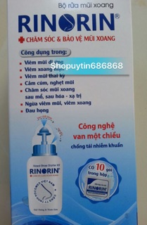 Bộ bình rửa mũi Rinorin kèm  muối