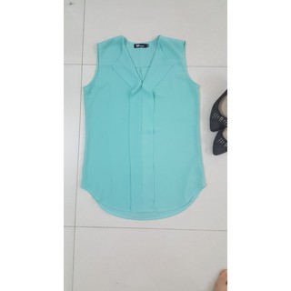 Hot Áo sơ mi kiểu sát nách xanh ngọc m loại 1