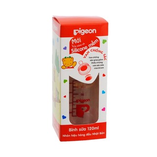 Bình sữa Pigeon tròn - Núm vú silicone:120ml