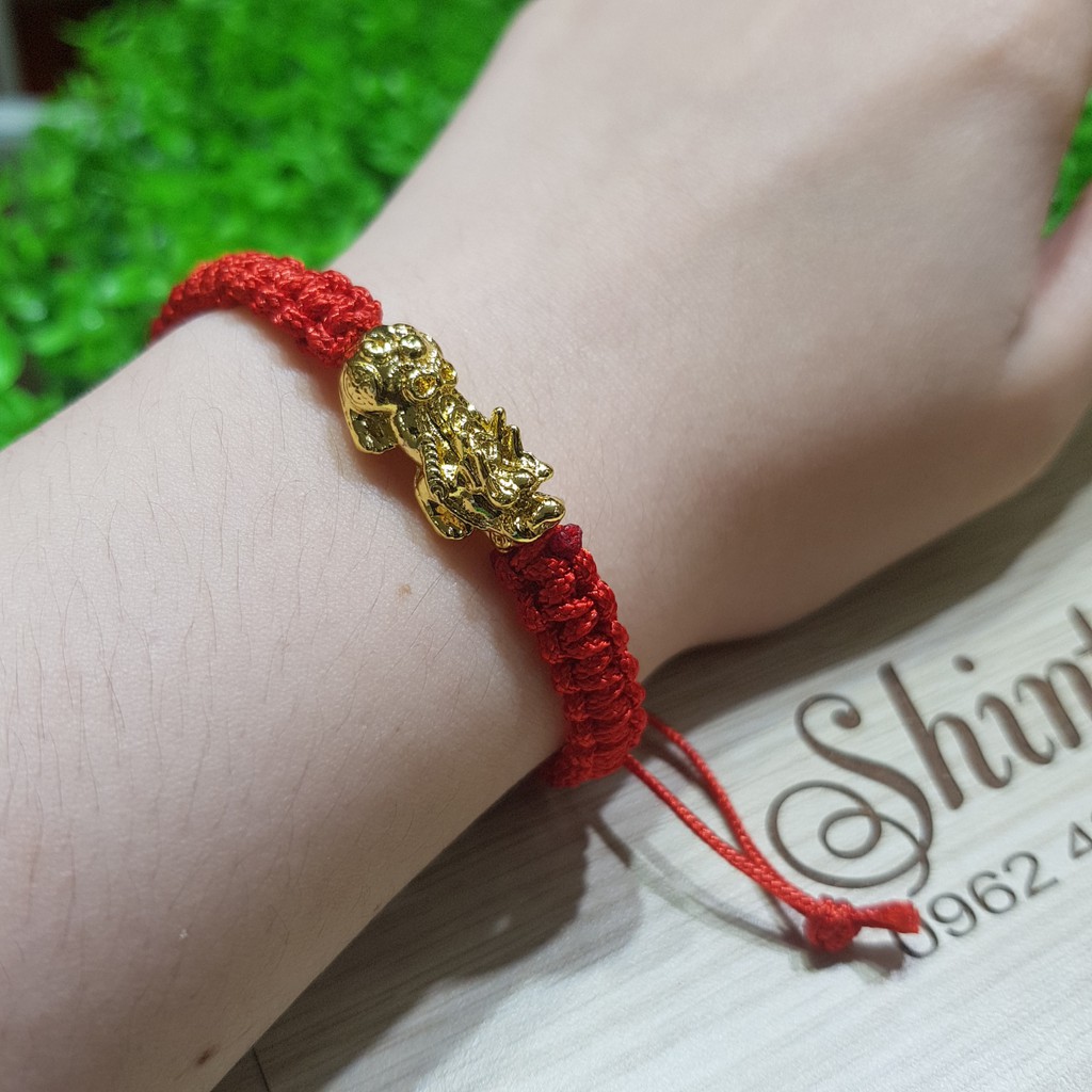 VÒNG TỲ HƯU TRƠN MÀU VÀNG TẾT CHỈ ĐỎ MAY MẮN - 50K/C