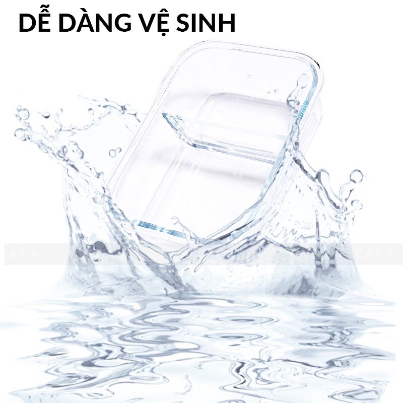 Hộp cơm thủy tinh cao cấp 3 ngăn, Hộp đựng thức ăn thủy tinh 1000ML | BigBuy360 - bigbuy360.vn