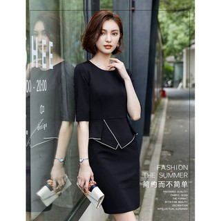 Đầm ôm bèo peplum viền trắng xếp li an2950