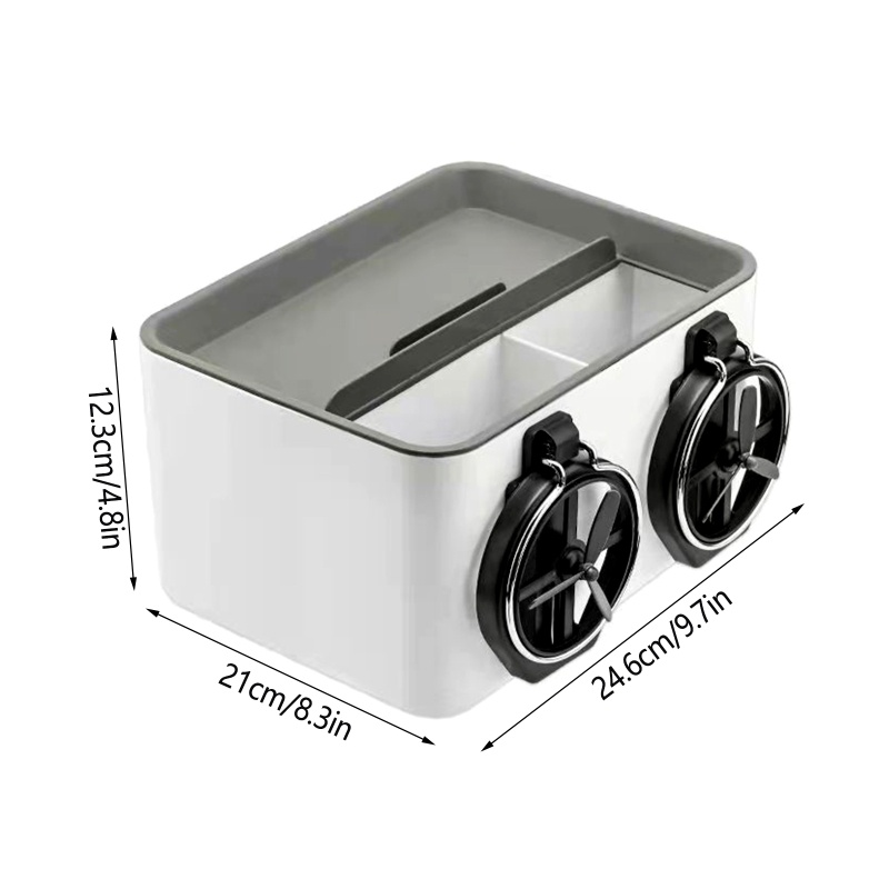 Hộp Đựng Khăn Giấy Gắn Sau Lưng Ghế Xe Hơi Kèm Giá Đỡ Cốc Tiện Dụng