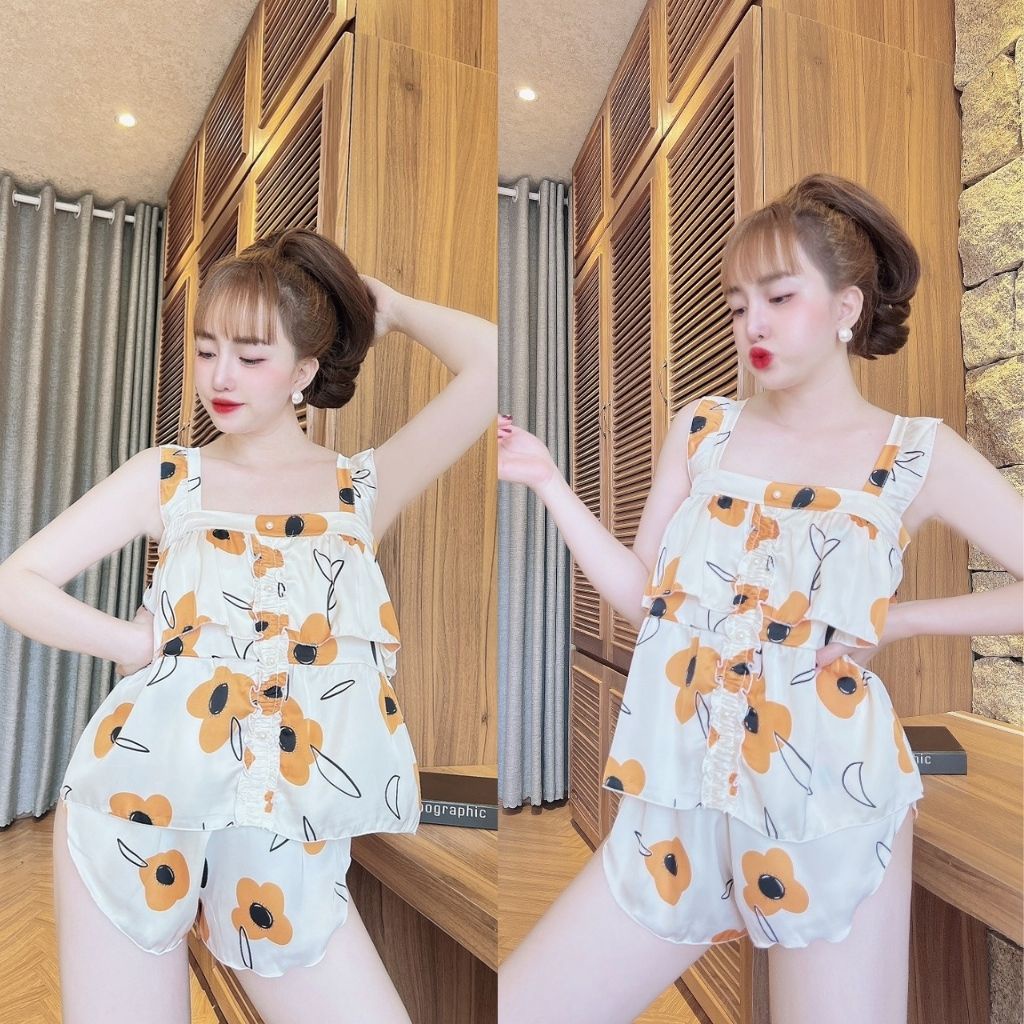 Đồ ngủ nữ❣️FREE SHIP❣️Đồ ngủ sexy lụa Latin cao cấp mềm mại xinh xắn &lt; 65KG