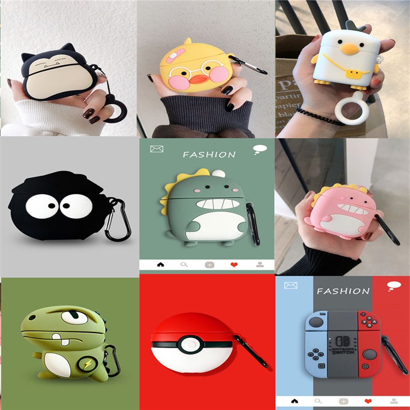 Vỏ Bọc Hộp Sạc Tai Nghe Bằng Silicon Mềm In Họa Tiết Hoạt Hình Cho QCY T7