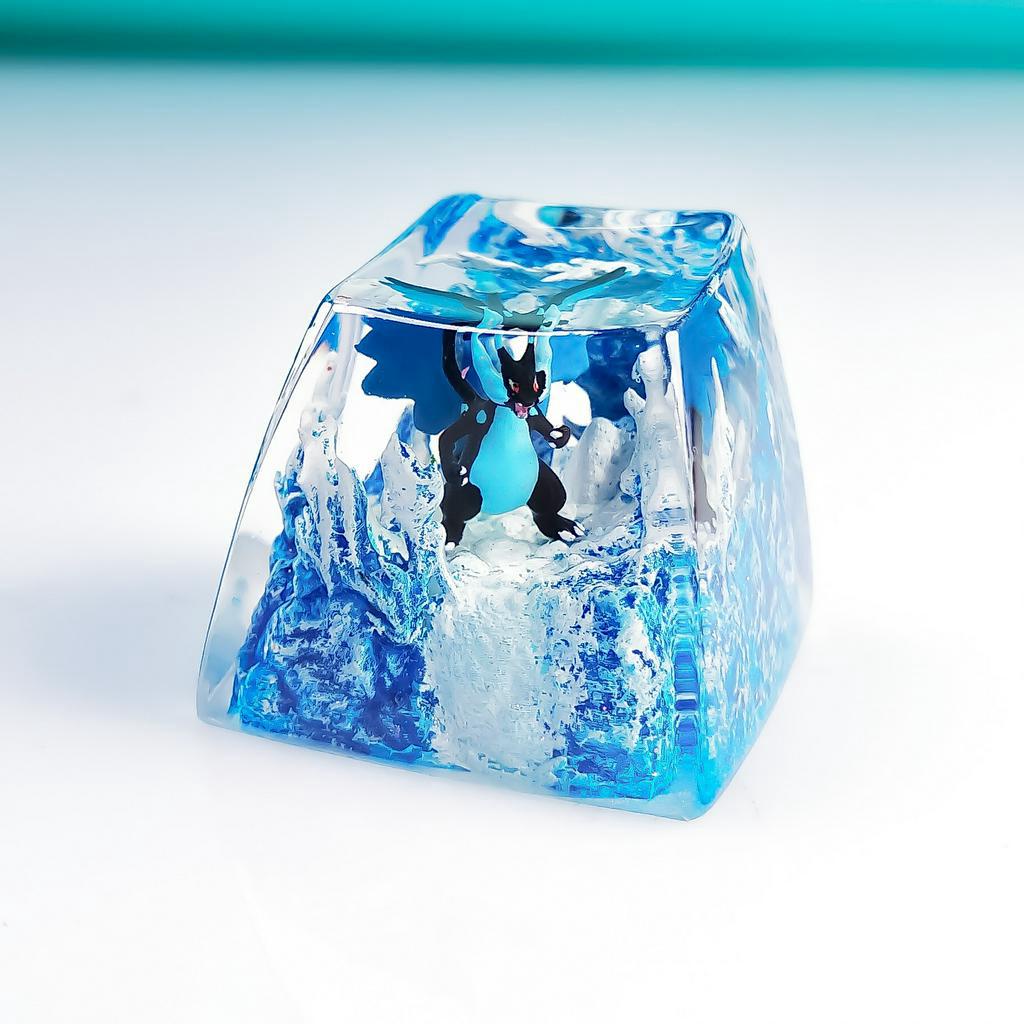 Nút bàn phím Pokemon, nút bàn phím Mega Charizard X , Bàn phím nhân vật hoạt hình -Charizard keycap, POKÉMON Arti