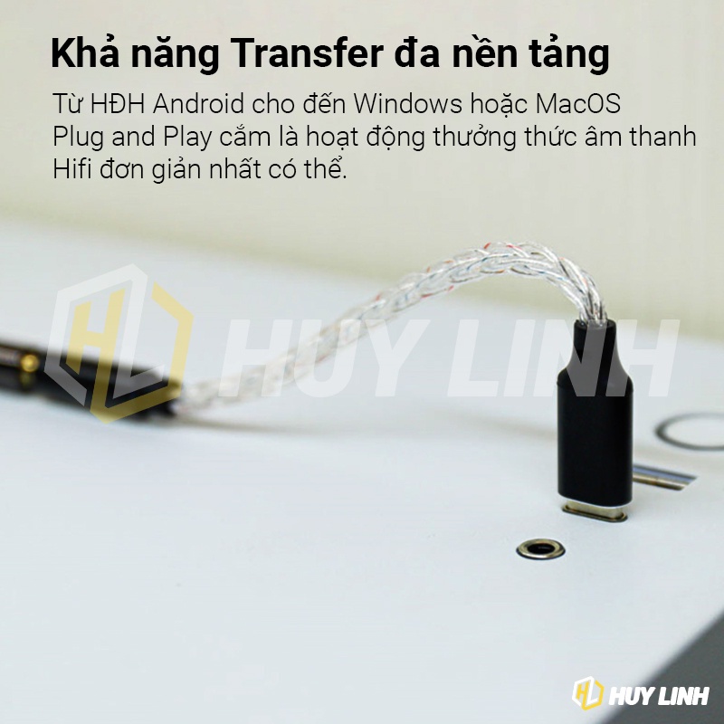 Cáp chuyển đổi tín hiệu âm thanh JCALLY JM20 chip DAC CS43131 cao cấp Type-C ra 3.5mm