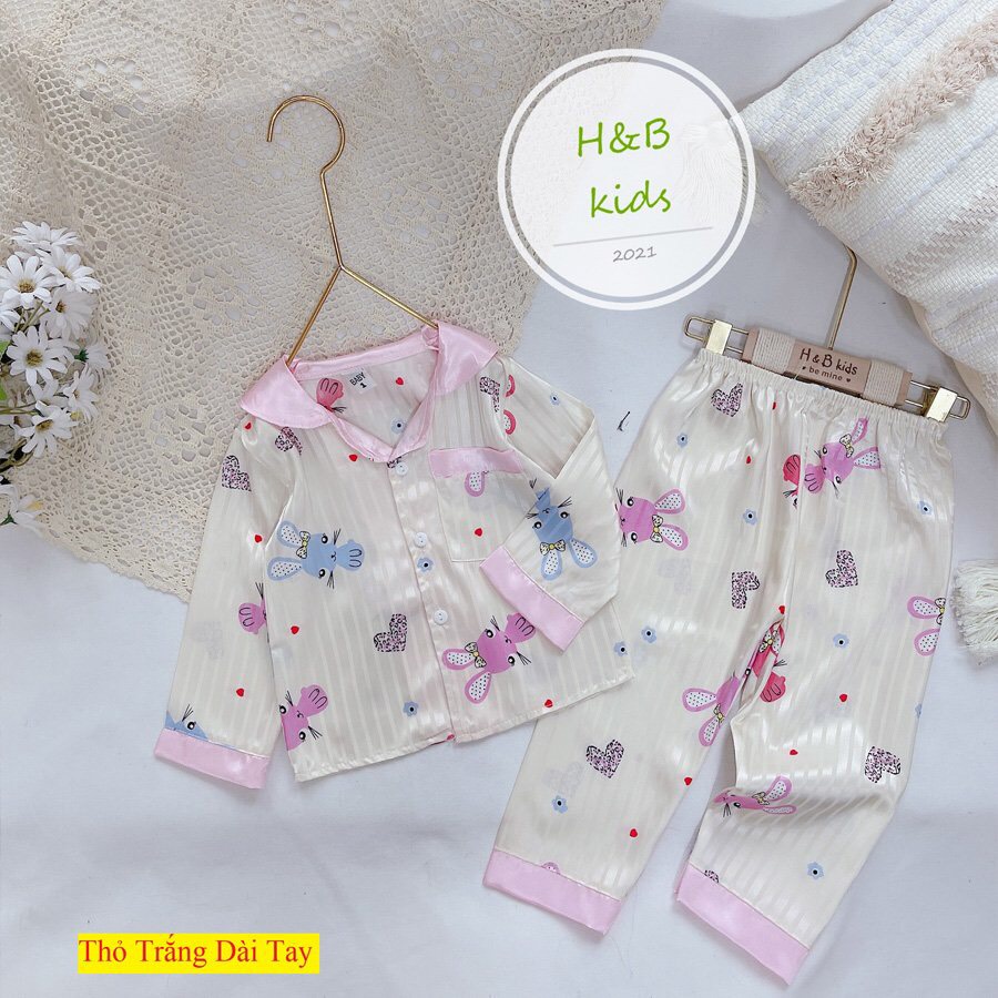 [6kg -18kg ] Bộ Mặc Nhà dài tay  Pijama Lụa Gấm  Cao Cấp Cho Bé