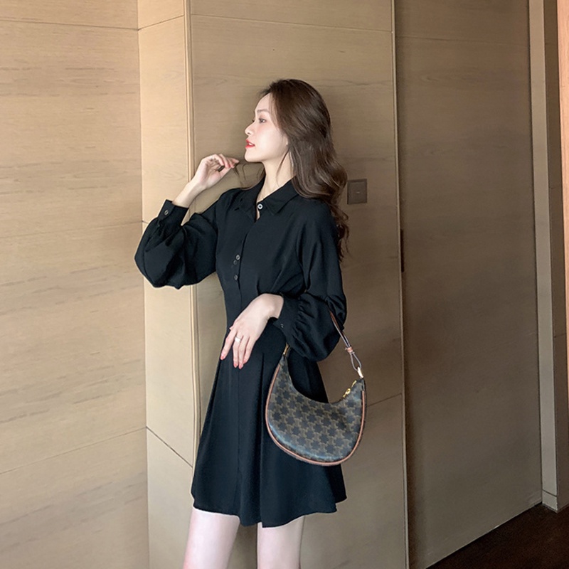 Đầm IELGY cổ bẻ phong cách Pháp sành điệu thời trang cho nữ