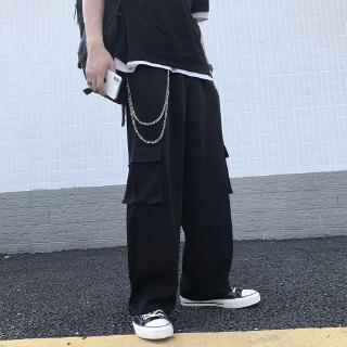 【COD】Multi-pocket tooling wide-leg pants men