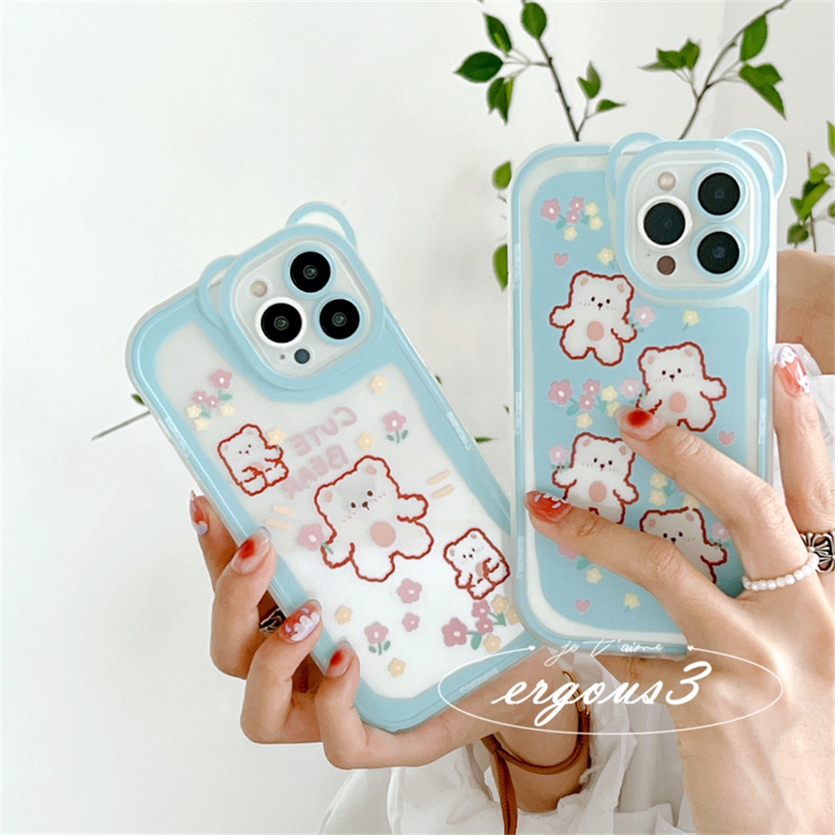 Ốp Điện Thoại Mềm Hình Gấu May Mắn Cho iPhone 14 13 12 11 Pro Max SE2020 X XR Xs Max 7 8 6 6s +