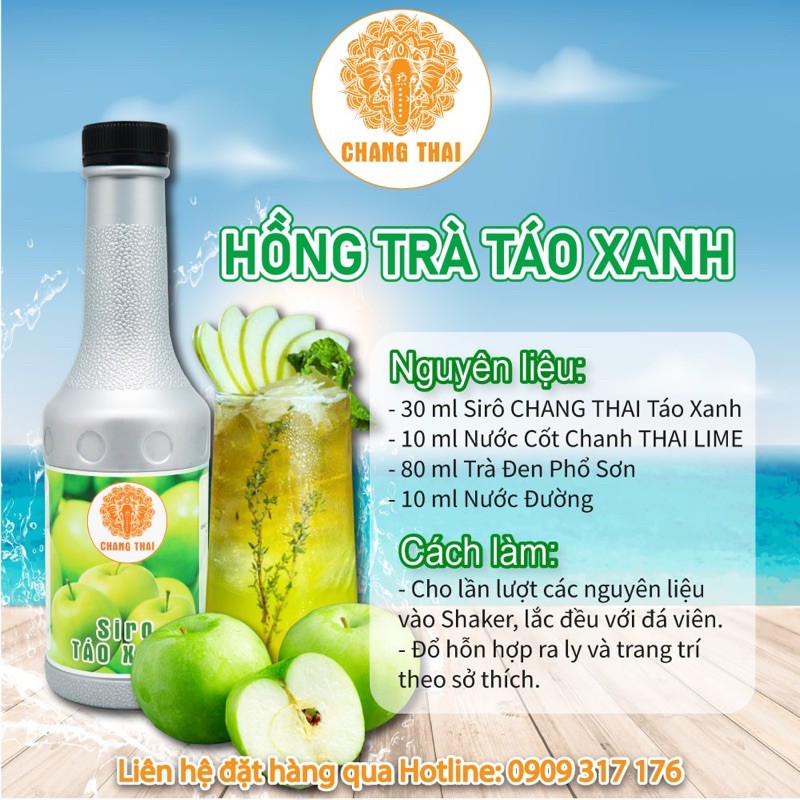 Siro Táo Xanh Chang Thai 1000ml