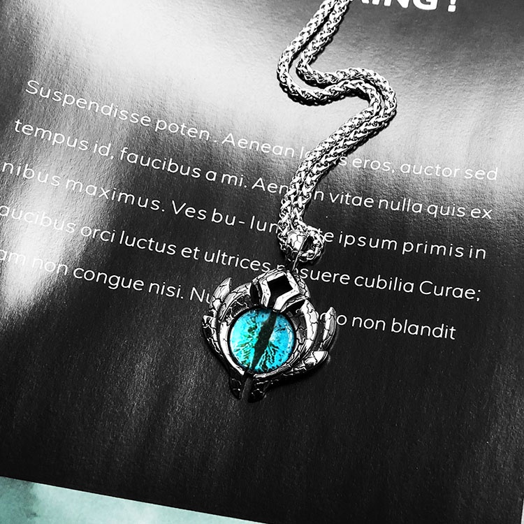 Vòng Cổ Dây Chuyền Nam Hình Con Mắt Blue Eyes Chains Merin Accessories Ngầu Chất Liệu Titan Không Gỉ - Blue Eyes