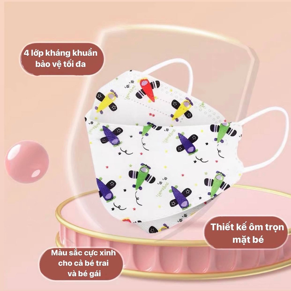 Khẩu Trang Cho Bé, Khẩu Trang Trẻ Em 4 Lớp Chống Bụi Kháng Khuẩn Thanh Hằng Baby 2 Đến 8 Tuổi